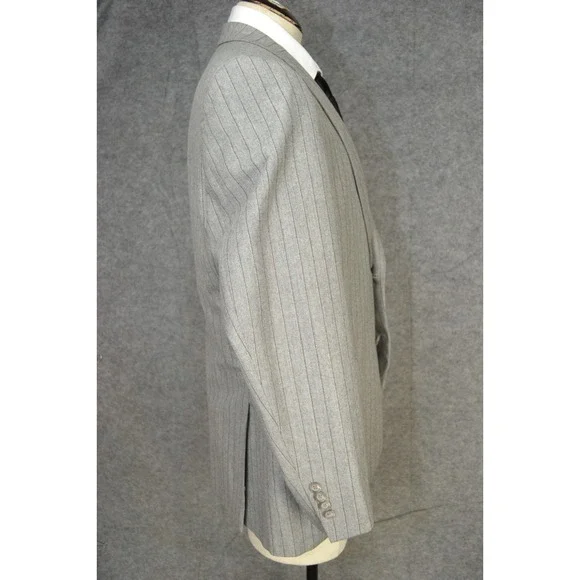 ROBERT TALBOTT Mens 44R Blazer Sport Coat Casual Jacket‎ Gray Wool Pinstripe